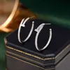 Wysokiej klasy luksusowe kolczyki Carrtier Nowe spersonalizowane mikro-zestaw cyrkonowych proste i łatwe do noszenia jasne S925 Srebrna igła gwóźdź
