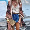 Zanzea Women Cardigan Summer Front Open Front Bohémien Stampa stampata floreale Kimono Casual Beach Beach Tops vintage Blusas a maniche lunghe 220720