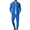 Весенняя осенняя мужская набор чистого цвета повседневная спортивная одежда для беговой костюмы мужчина на молнии jacketsport