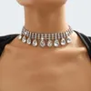 Choker elegante drie gelaagde ketting glanzende strass Waterdrop hanger vrouwen luxe diner