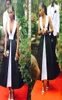 Elegant Black And White Prom Dresses 2016 Deep V Neck Sleeveless Tea Length Evening Gowns Backless South Africa Formal Party Dress6035946