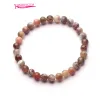 Strands 612mm Natural Multicolored Agates Stone Handmade Bracelet Elasticity Jewelry Smooth Round Shape Beads 18cm sk505