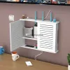 Routers Nonslip Wifi Router Shelf Storage Boxes Cable Power Plus Wire Bracket Storage Boxs PVC Wall Hanging Plug Bracket Organizer Case