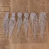 Orecchini Vendita calda Rhinestone Crystal Long Nappel Drop clip di fiori geometrici su orecchini non trafitto per donne Orerile ipoallergeniche