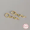 Boucles d'oreilles ROxi ins Lock Star Cross Geometry Hoop Boucles d'oreilles pour femmes 925 Boucles d'oreilles en métal à oreilles en cristal sterling