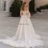 TOUNNINGBRIDE 2024 Eleganta spetsbröllopsklänningar för kvinnor från axelbridklänningar älskling a-line rygglösa applikationer skräddarsydda