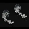 Halsbandörhängen Set 2024 Fatpig Creative Chic Sliver Plated Rhinestone Crystal Earring Women Lady Jewelry for Bride Wedding Bridal