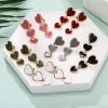 Orecchini Nuovo smalto di moda Clip di cuore lungo su orecchini non trafitto per donne Bianco Bianco Six Color Gold Ore Orer Clips Klipsy Gioielli