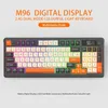 M96 Battery Digital Display Bluetooth Keyboard24G Dual Mode ConnectionMultimedia Knob Colourful LightPC Notebook 240418