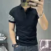 Polos Streetwear Muscles Vêtements Top Skinny Polo Top Skinny Top pour hommes avec homme à collier