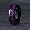 4/8mm Amethyst Black Tungsten Ring Weddagement Admagement Band Birthday Anniversary Gift Giper and 그녀의 240411