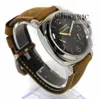 Mens Business Watch Watch Black Nearnabless Steel Watch Luxury Calendar Quartz Watch Watch 2013 Pererei Lumino 1950 3 Days Power Reserve PAM00423 47 -мм черный циферный ящик Pape