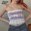 Damestanks Pixiekiki Hollow Breat Lace Up Tube Top Y2K Streetwear Summer Cleren Women 2024 Fashion White Crop Shirt P71-Bi2