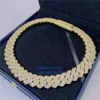 USA TOP VENTE BIJOURS PASS TESTER DIAMOND VVS MISSANITE Iced Out Cuban Link Chain Collier Gra Moisanite Chaîne