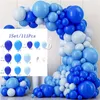 Party Decoration 111pcsBlue Balloon Garland Arch Kit Latex för bröllop Princess Theme Baby Shower Decorations Supplies