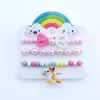 Strands 3pcs Toddler Girl Unicorn Canderon Charm Bracciale in perline