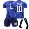 Soccer Men's Usa Kit Blue 10 Pulicic 8 Mckeny 13 Morris Jersey