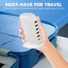 Nav 20W Multi Port USB Rapid Charging Station Desktop Travel Hub med Storbritannien Plug White Black