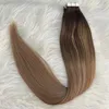 옴레 테이프 인간 머리 확장 발레 테이프 Balayage T2/6/18 컬러 레미 브라질 스킨 피프 테이프 확장 100g/40pcs