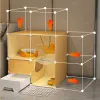 Cages métallique bricolage CAGES CAGES PLASTIQUE PLASTAGE SMETUILLE PET PLAY PLAY FENCES Maison Villa Cat avec toilet