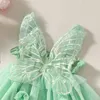 Girl-jurken 1-5 jaar Summer Girls 'Prinses Party Birthday Dress Back Butterfly Wings Fairy Strap geborduurd gaas