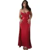 Novo designer Sexy maxi vestidos femininos de verão tiras de espaguete de backless vestido corporcão