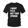 여자 T 셔츠 편지 검은 흰색 면화 여성 셔츠 티 탑 도착 tshirt 나는 피자를 원한다 당신의 의견이 아닙니다.