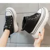 Casual Shoes Fujin 8cm Genuine Leather Platform Wedge Chunky Sneakers Spring Autumn Ankle Boots Ladies Booties Mixed Color Hidden Heel