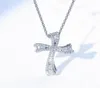 Nouveaux bijoux uniques uniques Real 925 Pendre de croix en argent sterling saphir blanc sapphir cz diamant populaire Femme Femme Mariage Clicule 5654342