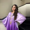 Roupas étnicas Aligaia Mulheres cetim Batwing Sleeve Party Dress Moda Galabia Islâmica Jalabiyat Ramadan Kuwait Kaften