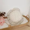 Poduszki Vintage kwiatowy muślinowa bawełniana okrągła poduszka dziecięca poduszka z marszczeniem pokoju dziecięcego dekoracja
