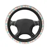 Steering Wheel Covers Floral Turquoise Car Cover 37-38 Non-slip Bohemian Boho Fruit Suitable Auto Decoration Interior Accessories
