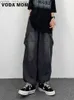 Jeans féminins automne 2022 HARAJUKU Fashion Retro Retro Street Hip Hop Pantalon Straight Lam Leg Pantal