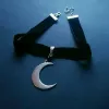 Necklaces Crescent Moon Choker Thick Black Velvet With Jewelry large Charm Gothic Witchy Punk Creative Gift Fashion Pendant 2021 New