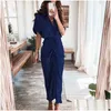 Lässige Kleider im Einzelhandel Frauen Hemd Designer Pendeln Plus Größe S3XL Long Dress Fashion Forged Face Clothing Drop Lieferbekleidung WOM DHKJ1