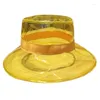 Boinas unisex pvc sombrero de cubo transparente gelatina brillante ancho ancho lluvia impermeable