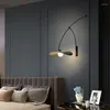 Lampada a parete moderna Minimalista lungo braccio lungo lettura vetro bianco G4 lampadina rotabile per il letto del letto di divani laterali lampadari