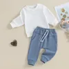 Set di abbigliamento per bambini outfit per la felpa a colore solido oversize con pantaloni da jogger autunno pantaloni per pantaloni invernali