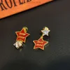 Luxe mui mui earring ontwerper oorbel voor vrouw hart oorring miaos miaos nieuwe oorbellen met vijf puntige sterren en diamanten letter oorbellen zoete en koele stijl smal