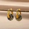 Pendientes Aretes de aro de piedra natural dulce colorida para mujeres Color de oro AROS AROS AROS PARTES JEYFICAS Regalo ARETES MUJER