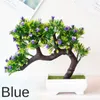 Dekorativa blommor konstgjorda växtgäst-hälsning tall trädkrukta bonsai trädgård balkong dekoration falska växter el desktop ornament