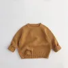 Truien jongens en meisjes baby stiksel ronde nek gebreide pullover top losse herfst en winter nieuwe kindertrui gebreide top