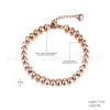 Brins Lokaer Classic Rose Gold Color 4/5 / 6 mm perles rondes Bracelets Bracelets Bracelet de chaîne de liaison en acier inoxydable pour les femmes B18023