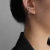 Boucles d'oreilles coréen mode argent couleur goth cshed oreillets pavage de filet d'oreille de la chaîne d'oreille fausse fausse boucles d'oreilles pour femmes bijoux