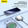 Chargers Baseus 15W Fast Wireless Charger For iPhone 14 13 12 For Airpods Visible Qi Wireless Charging Pad For Samsung S22 Xiaomi Poco x5