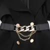 Correias da cintura Brand de luxo Correia de corrente de ouro elástica Cintos de cintura de metal de prata para mulheres de alta qualidade Ladies Coat de Ketting Riem Waudand