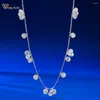 Anhänger Wong Rain 925 Sterling Silber Round Cut Labor Sapphire Edelstein feine Pendellennahme für Frauen Schmuck Großhandel