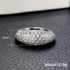 バンドHuitan Bling Bling Cubic Zirconia Weddingbands Rings for Women Silver Colury Luxury Fashion Female Fingerring Party Jewelry