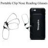 Lenses Portable Ultrathin Clip Nose Reading Glasses Unisex Legless Nose Clip Ultra Thin Hyperopia Eyeglasses with Original Box +3.0