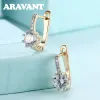 Earrings Aravant 925 Silver 18K Gold Zircon Hoop Earrings For Women Wedding Party Fashion Jewelry